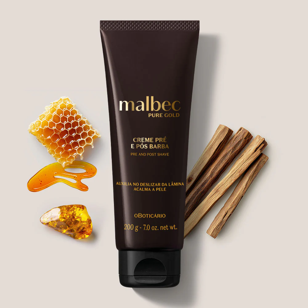 Creme pré e pós barba Malbec Pure Gold, 200g - Image 2